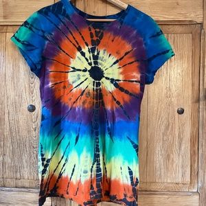 Cap Sleeve tie dye knit top